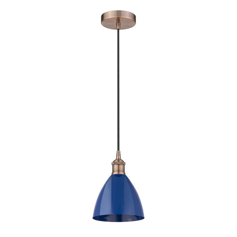 Schiavone 1 - Light Single Pendant, Blue, Antique Copper