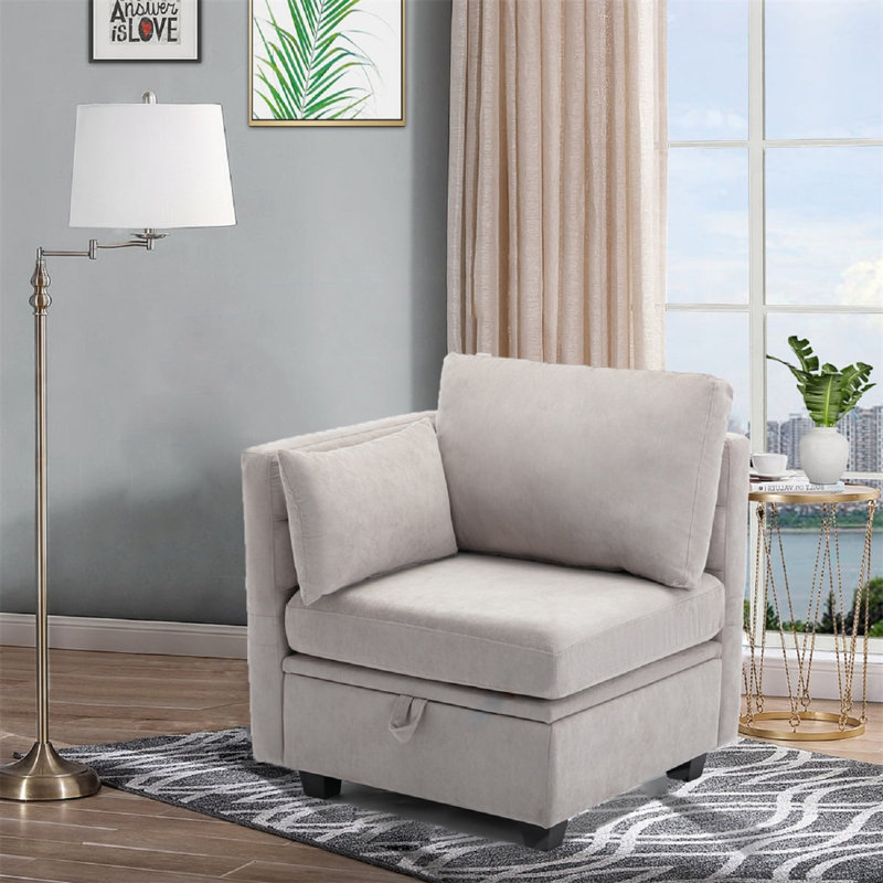 Canapé modulaire Toxi, Polyester gris clair