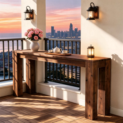 This Solid Wood Long Table With Natural Wood Grain Is Suitable For Both Entryways And Living Rooms, Serving Multiple Functions Including Display, Decoration, And Practicality.