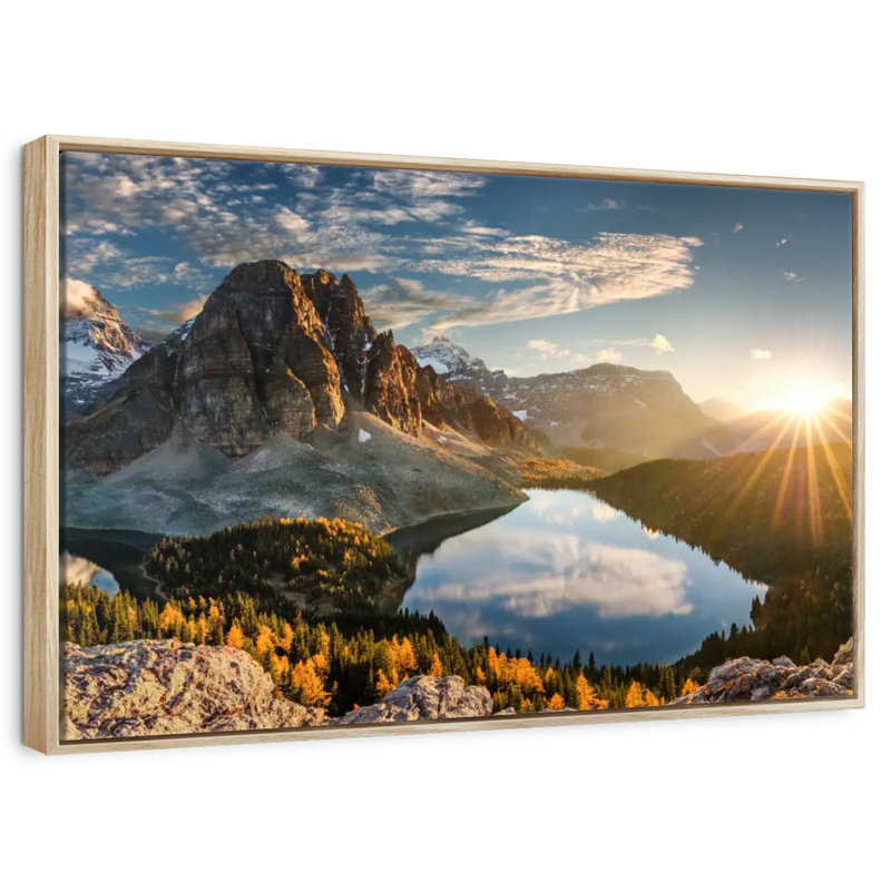 Lac Magog, Cadre flottant en bois naturel, 40 po x 27 po
