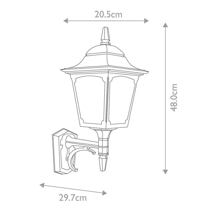Westmalle Outdoor Wall Lantern, Black