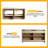 60" Double Sink Freestanding Bathroom Vanity Set, Floor Standing Bathroom Vanity With Resin Basin Sink Top, 4 Doors And 2 Shelves
