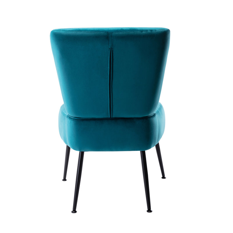 Bohn Velvet Slipper Chair, Blue