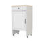 Robot aspirateur avec roulettes, support de rangement pour robot avec portes et tiroirs, table d'appoint pour salon, bureau personnel, cuisine - blanc antique