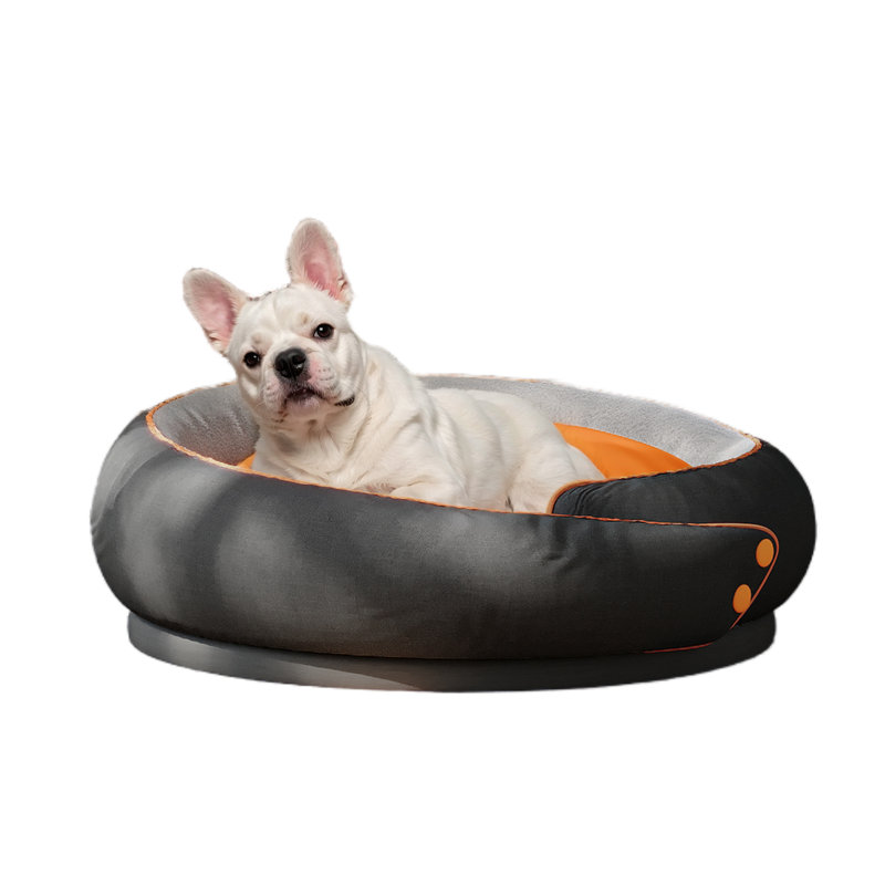 Man Friend Comfort WOWMAX Cuddler Dog Bed For Small And Medium Dogs Up To 13.6 kg, Bolstered Round Cozy Pet Bed With Double Sided Mat For All Season Comfort(Medium)