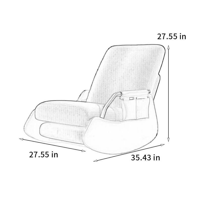 Chaise berçante confortable et durable, Brun