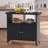 Bar Cart Portable Outdoor Table made of durable FE rattan with tempered glass table top