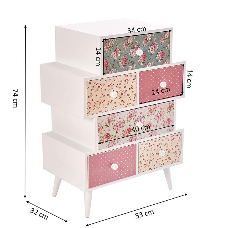 Canterbury Solid Wood 53cm W 6 - Drawer Chest of Drawers