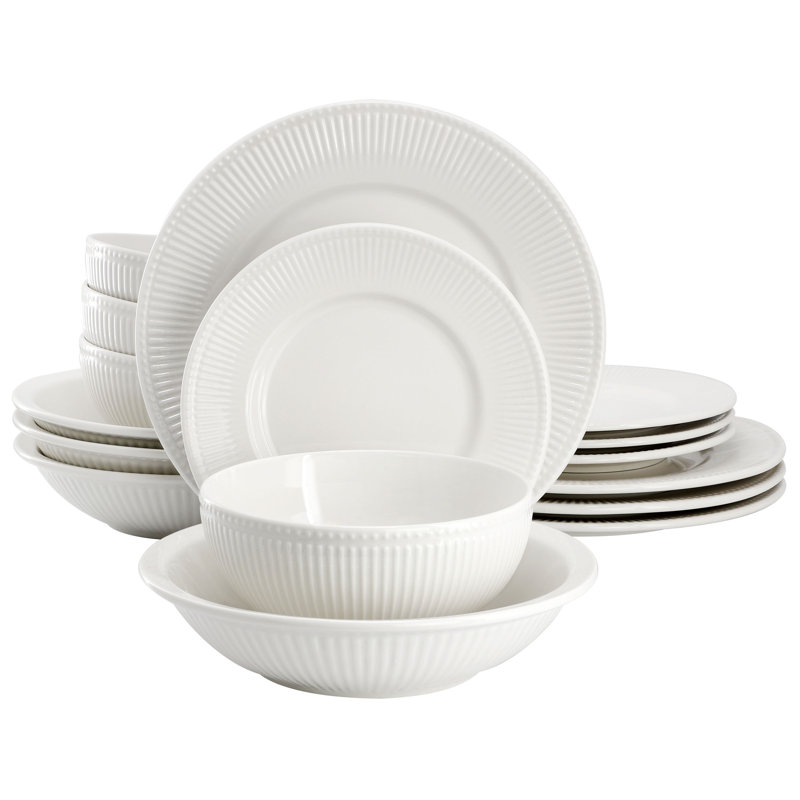  Service de table 16 pièces en porcelaine Cascade