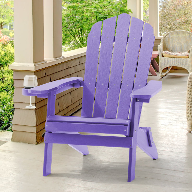 Chaise Adirondack pliable résistante aux intempéries Thornfeldt, Mauve