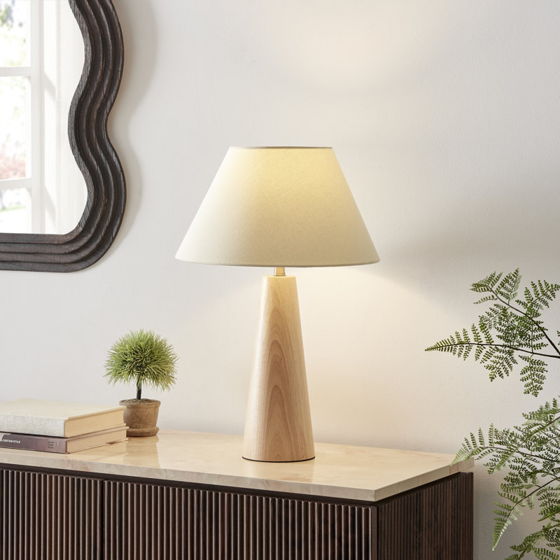 Conny Tapered Wooden Table Lamp - Elegant Simple Design