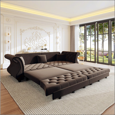 Canapé convertible surdimensionné de 97,6 pouces Chesterfield