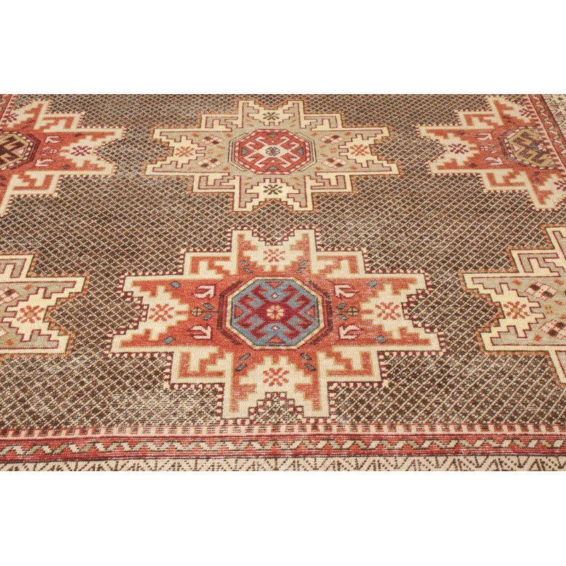 Distressed Homage Hand Knotted Wool Geometric Area Rug, Rectangle 8' x 10'