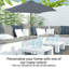 Auvent de remplacement pour parasol rond 9 '9 baleines gris-177932962