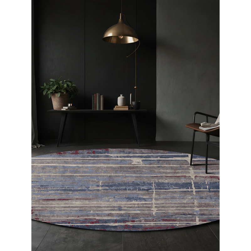 Tapis mauve lavable à la machine, Rond 7 pi