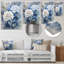 Crème rose bleue crème - décoration murale florale en métal-92736626
