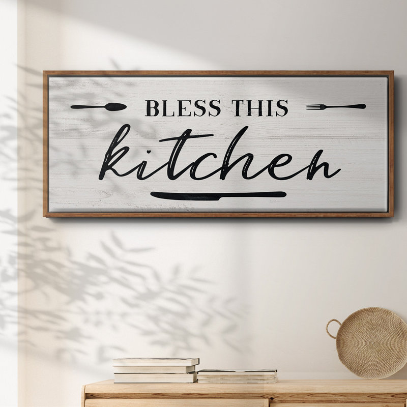 «Bless this Kitchen», toile encadrée, H 20 po x l 50 po