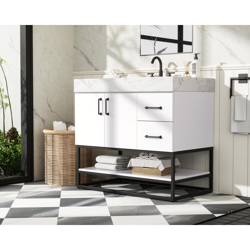 Meuble-lavabo simple 36 po, Blanc