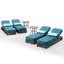 Ensemble de 4 chaises de patio réglables en osier avec table d'appoint Clybourn-917150533