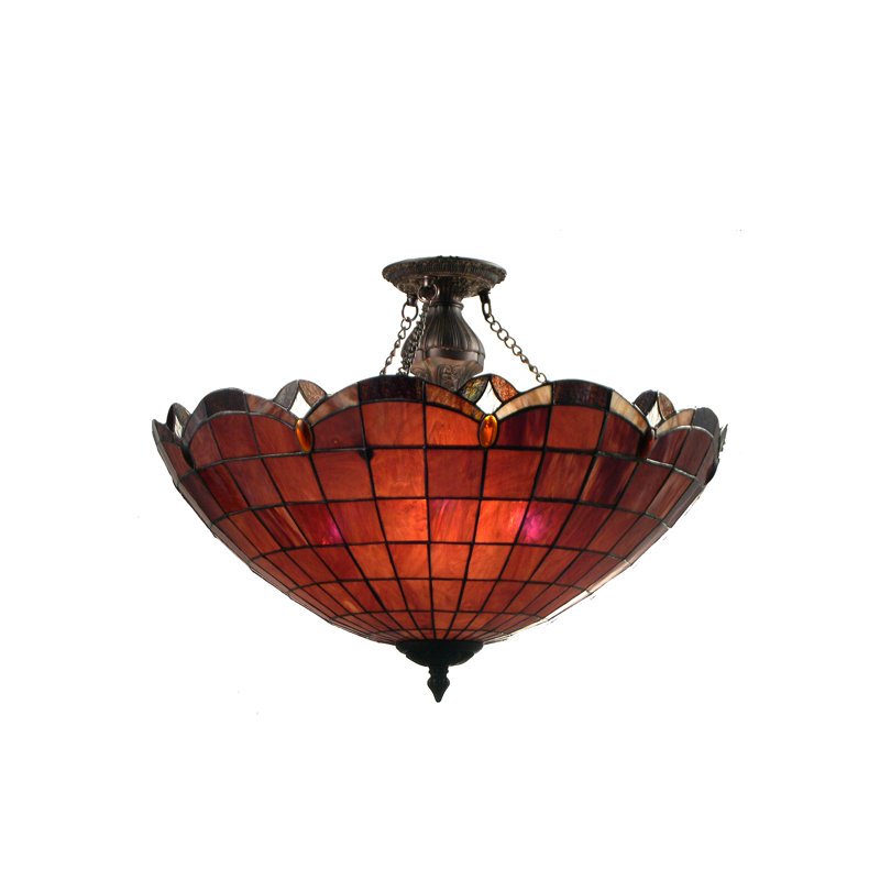 Elan 24" Black Globe Glass Semi-Flush Mount Light