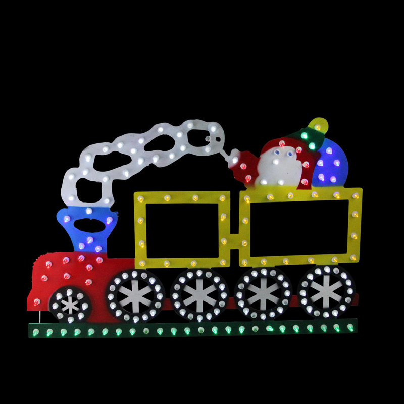 Décoration de fenêtre de Noël 21 po avec lumières DEL multicolores