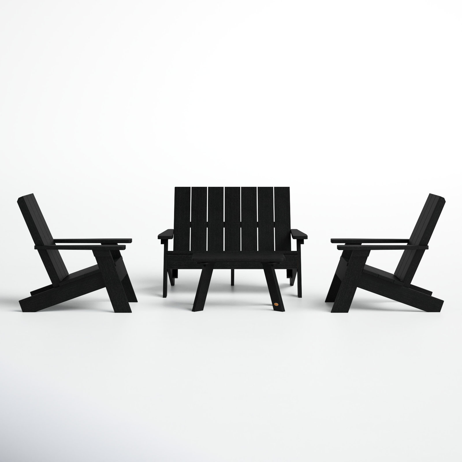 Byrnes 4 - Person Patio Conversation Set, Black