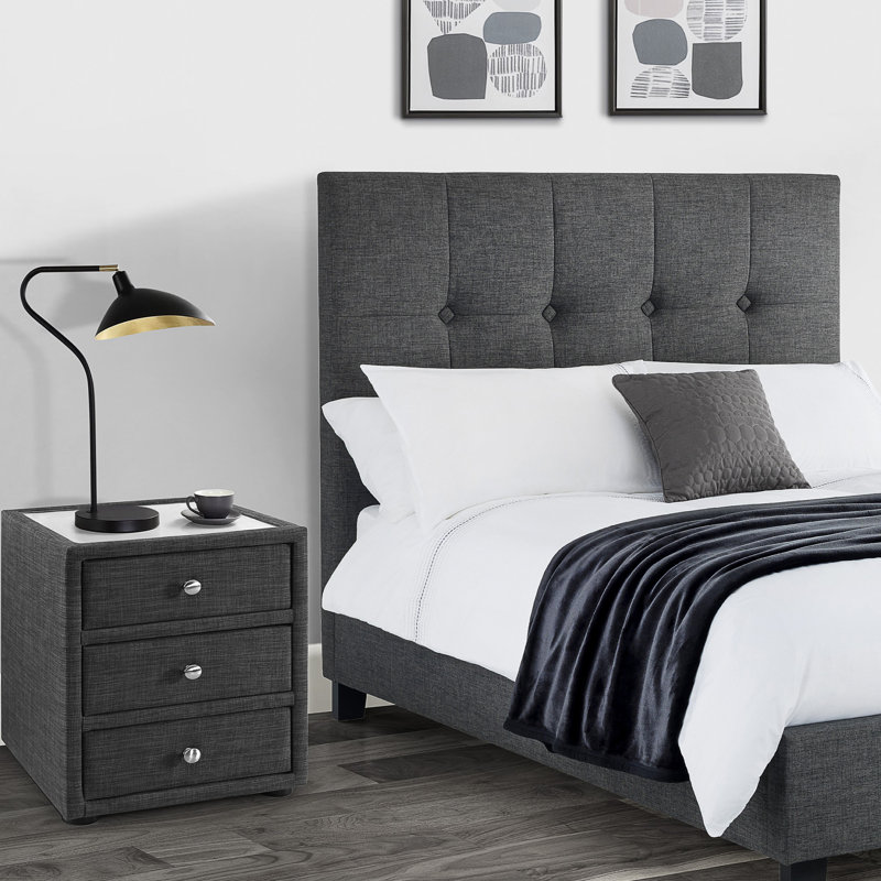 Daveney 45cm W Solid Wood Bedside Table
