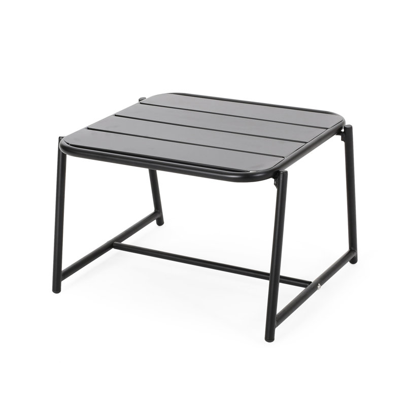 Side Table: Matte Black Iron Outdoor Table, 20.82 In. Depth, 18.48 Width, 13 Height, 9.36 Lb, Modern Design Table - For Celebration Area, 20.5 19 Decor