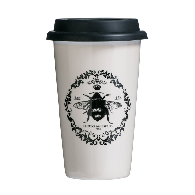 Brambly Cottage Marez Double Wall Insulated Porcelain China Travel Mug
