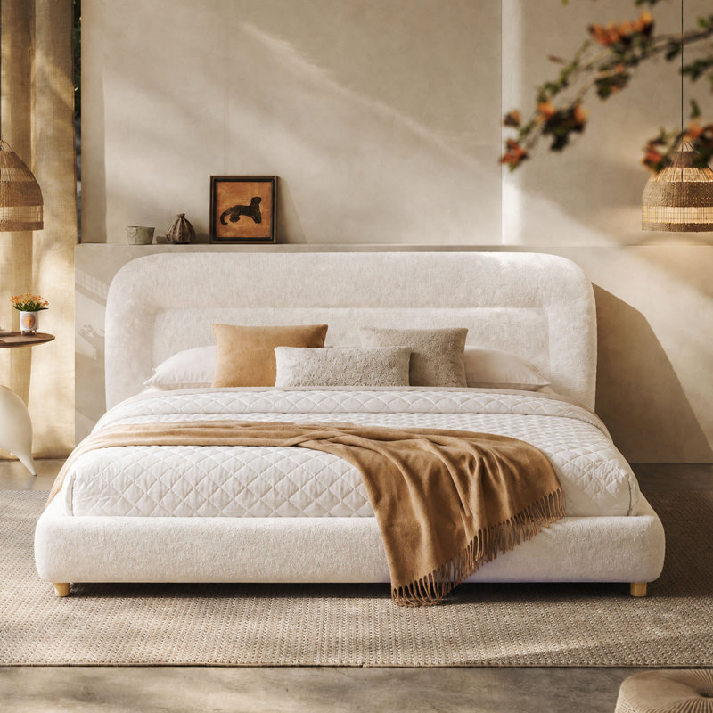 Lit plateforme tapissier Minimalist, King