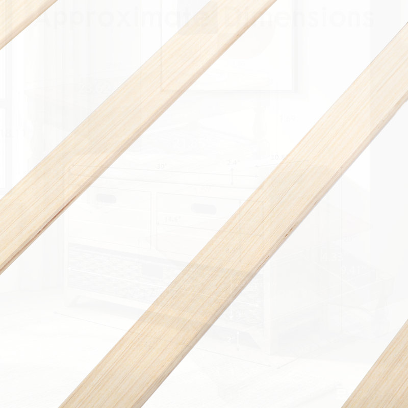 Structure de lit plateforme double avec tête de lit tapissier et support à lattes de bois, aucun sommier nécessaire, Full