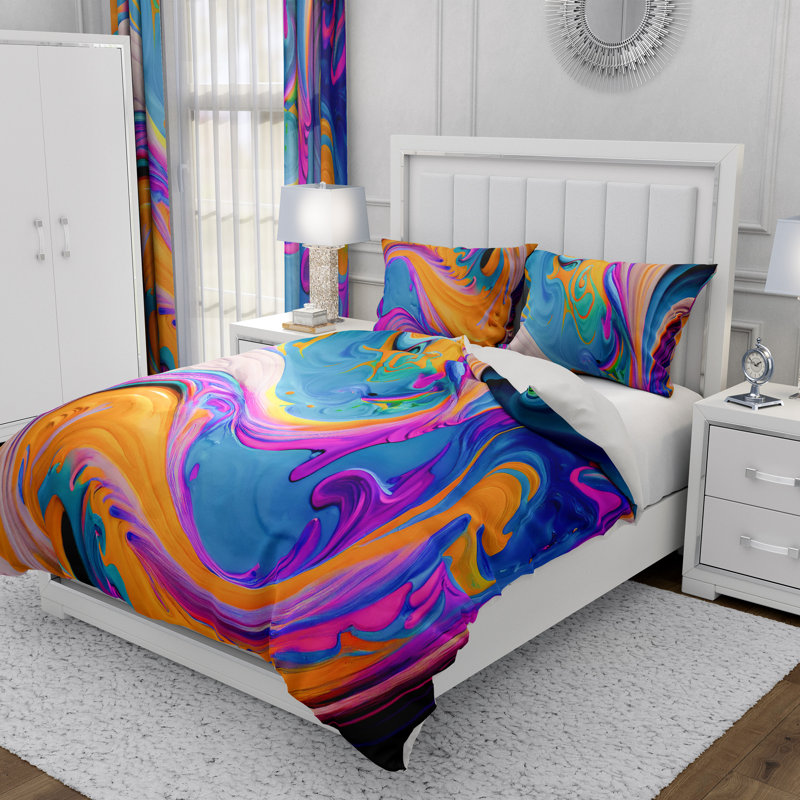 Abstract Duvet Cover, King Duvet Cover + 2 King Shams