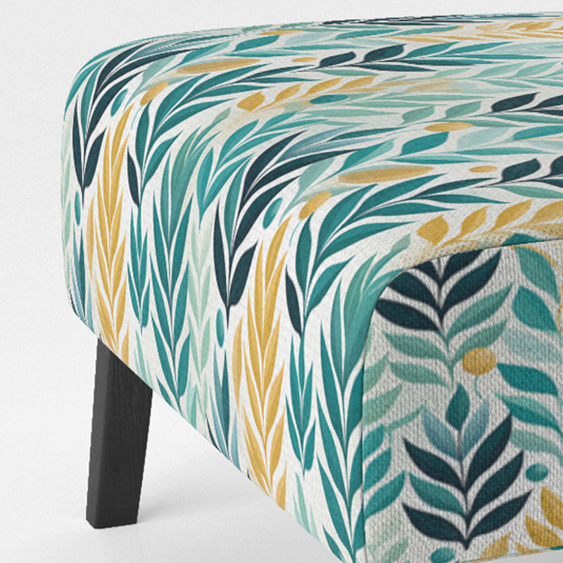 Plantes de style bohémien de rêve vert - Fauteuil de chambre rembourré scandinave, fauteuil d'appoint vert