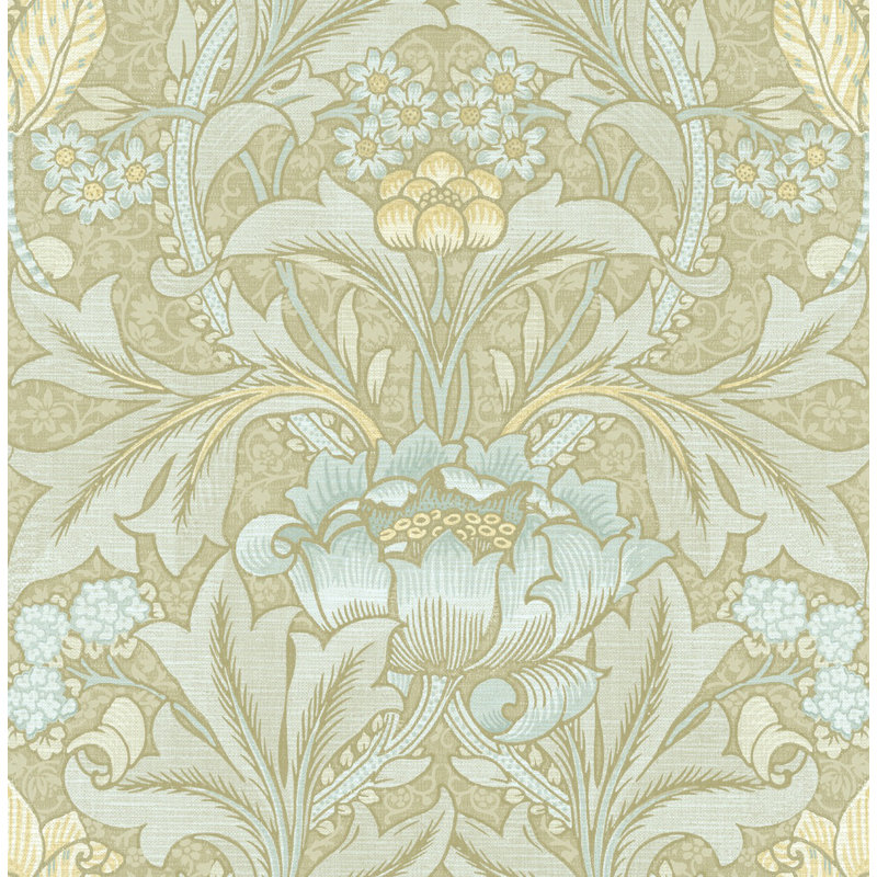 Rouleau de fleurs Rihanon, Laiton / bleu métallique
