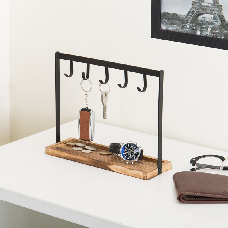 Metal 5 Hook Metal Key Organiser with Key Hooks