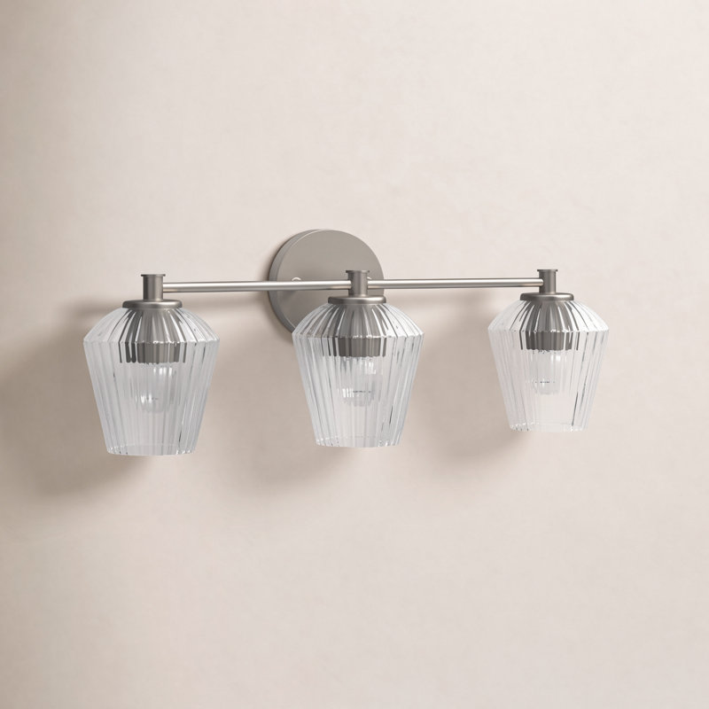Éclairage de salle de bain à intensité variable 3 lumières Depner, Nickel brossé