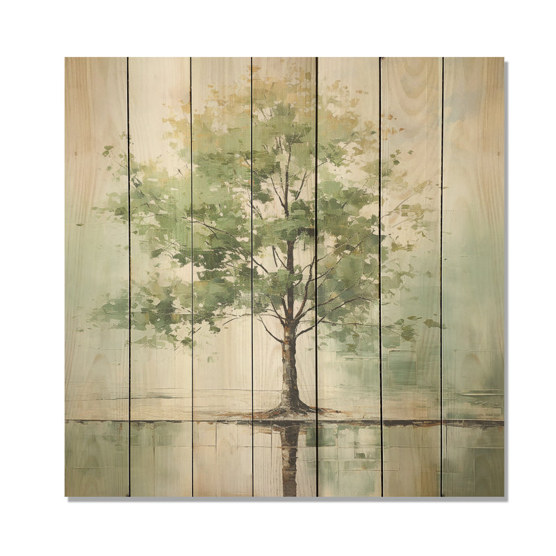 Basswood American Green III - impression sur arbre, H 25 po x l 25 po
