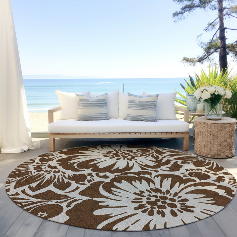 Alfonzo Washable Floral Indoor / Outdoor Rug