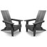 Ensemble de 2 chaises Adirondack pliantes surdimensionnées en plastique à haut dossier pour l'extérieur