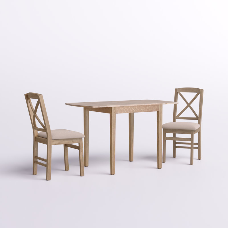 Aitana Drop Leaf 3-Piece Dining Set, Grey Wash