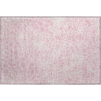 Premium Machine Washable Prisco Pink Rug