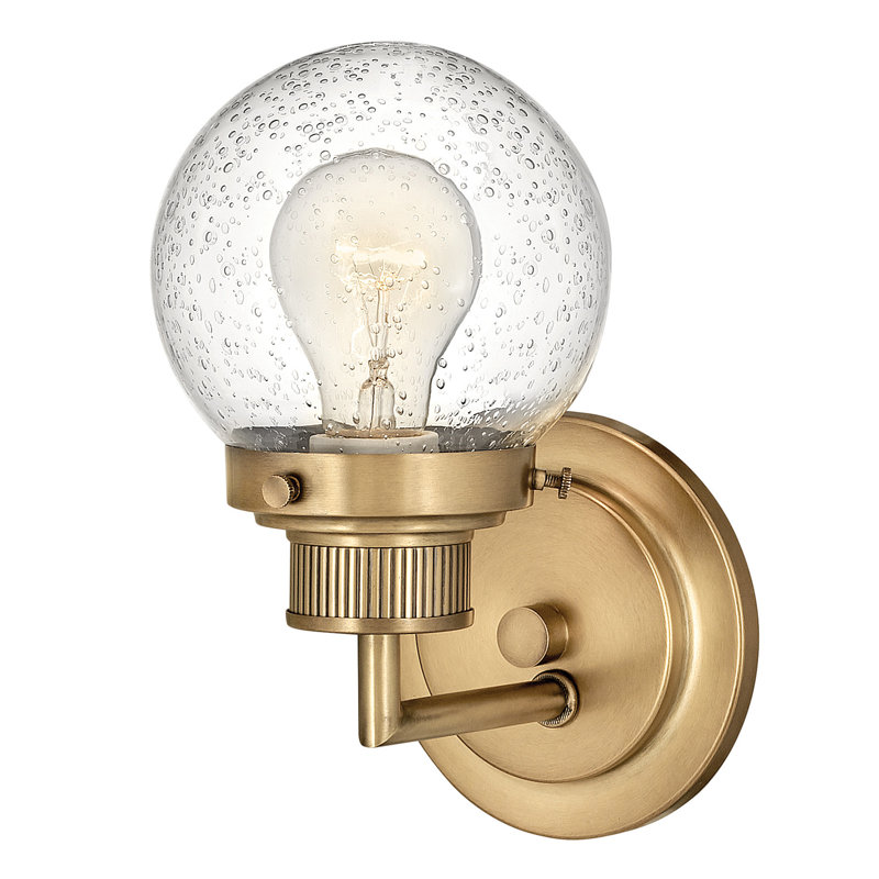 Poppy 1-Light Dimmable Bath Sconce, Heritage Brass
