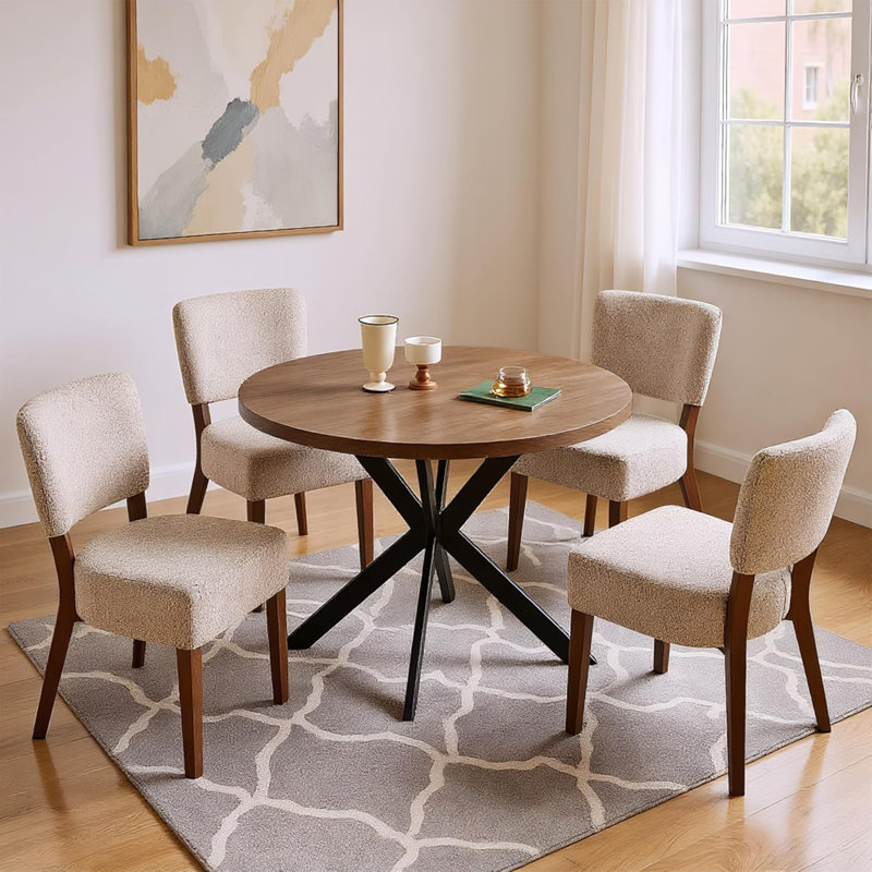 Danette 5 - Piece Dining Set, Brown, 5 Pieces: Table, 4 Chairs