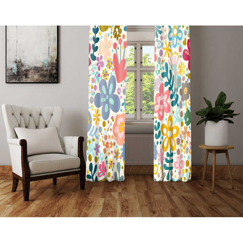 Dearon Semi Sheer Curtain Pair, 56" W x 78" L