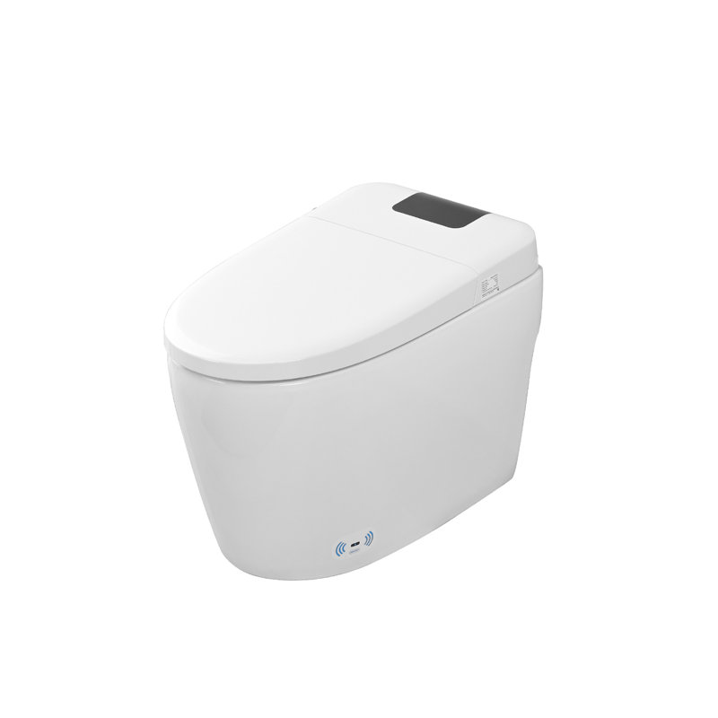 Toilette intelligente avec affichage à DEL, buse autonettoyante, siège chauffant, buse de nuit en céramique blanche