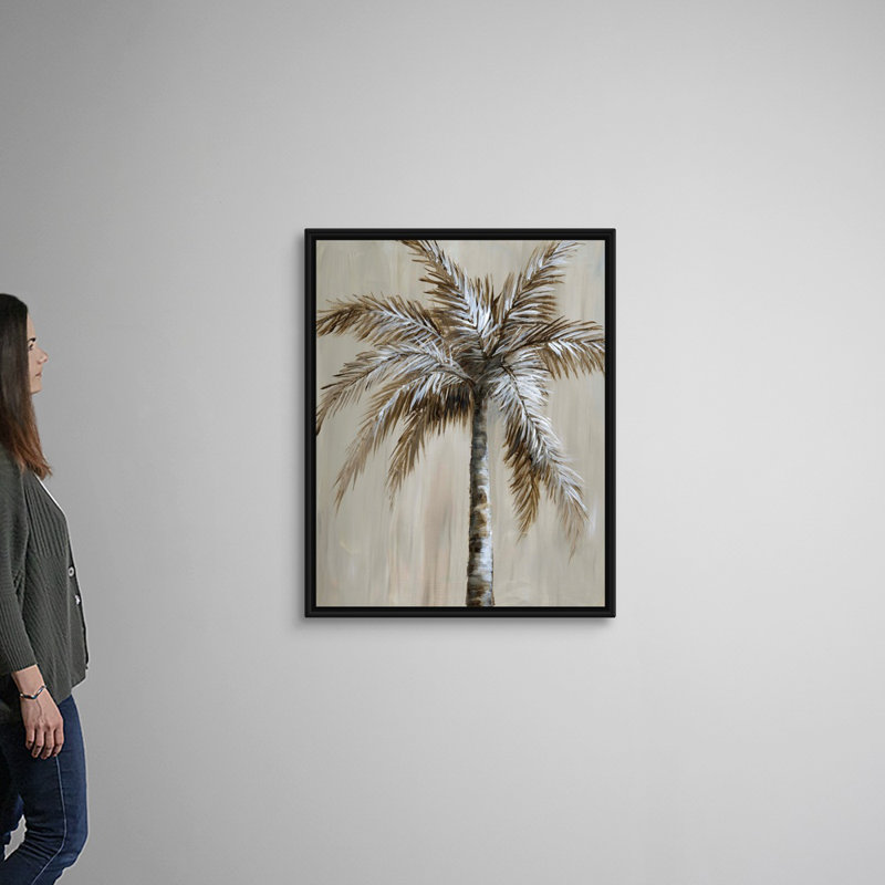 «Palm Magic II», art mural sur toile, Toile avec cadre noir, H 40 po x l 32 po x P 1,75 po