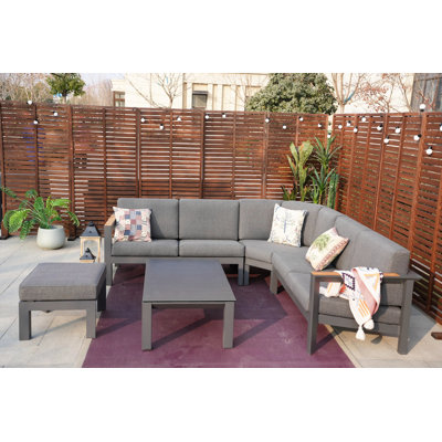 Ensemble de conversation modulaire avec coussins 6 pièces