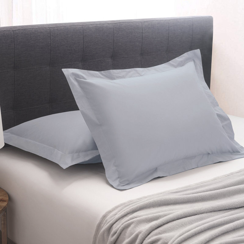 Organic Cotton Blend Standard Sham Set, Euro, Light Blue