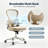 Ergonomic, breathable mesh office chair with lumbar support, reclining backrest, sturdy base, and quiet casters (khaki)