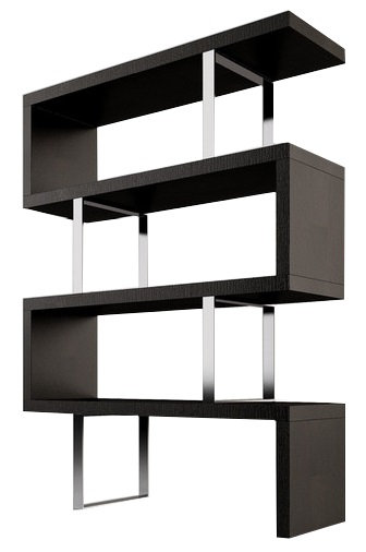 Charlis Metal Geometric Bookcase, (4 Shelves) 67" H x 72" W x 16" D, Wenge
